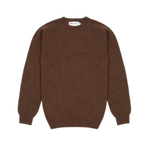 Brown crewneck wool sweater.