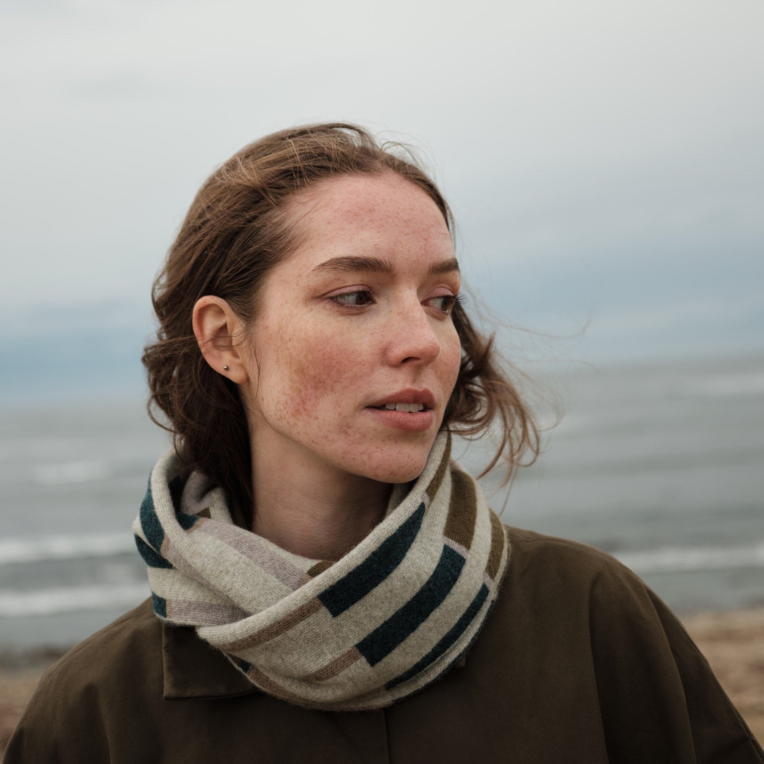 Harbour Circle Scarf - Birch, Wren & Olive