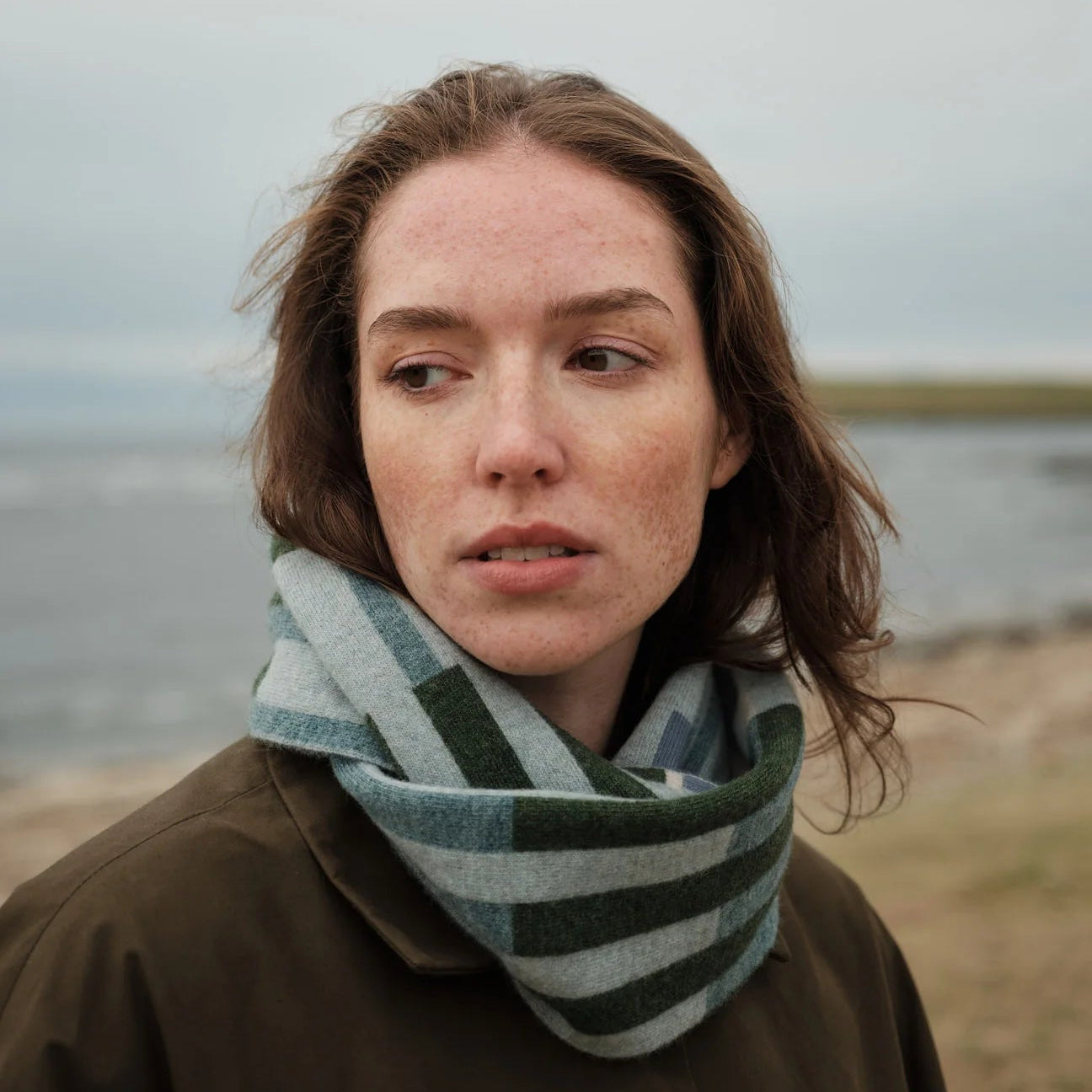 Harbour Circle Scarf - Haar, North Sea & Pine