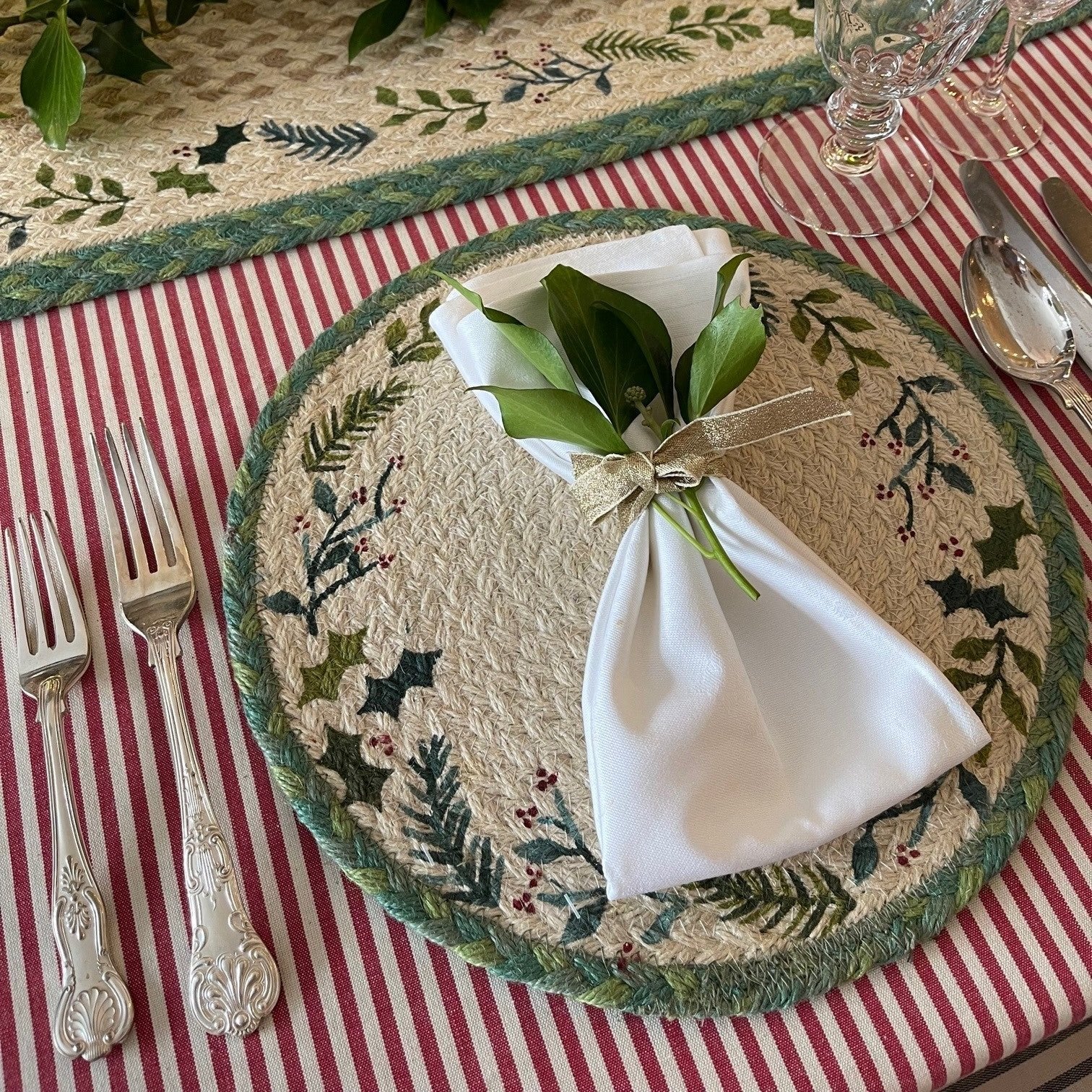 Christmas Jute Placemats 31cm - Set of 6