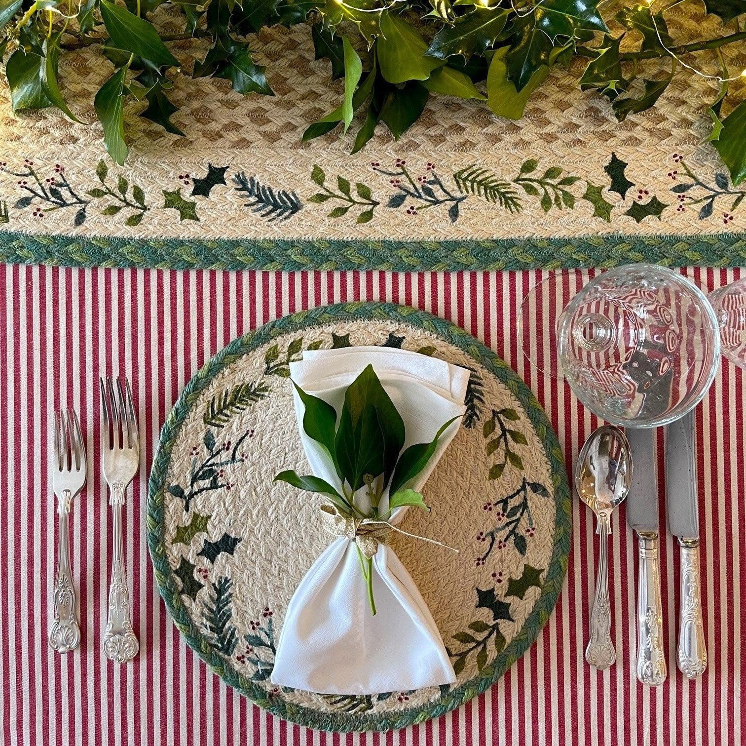 Christmas Jute Placemats 31cm - Set of 6