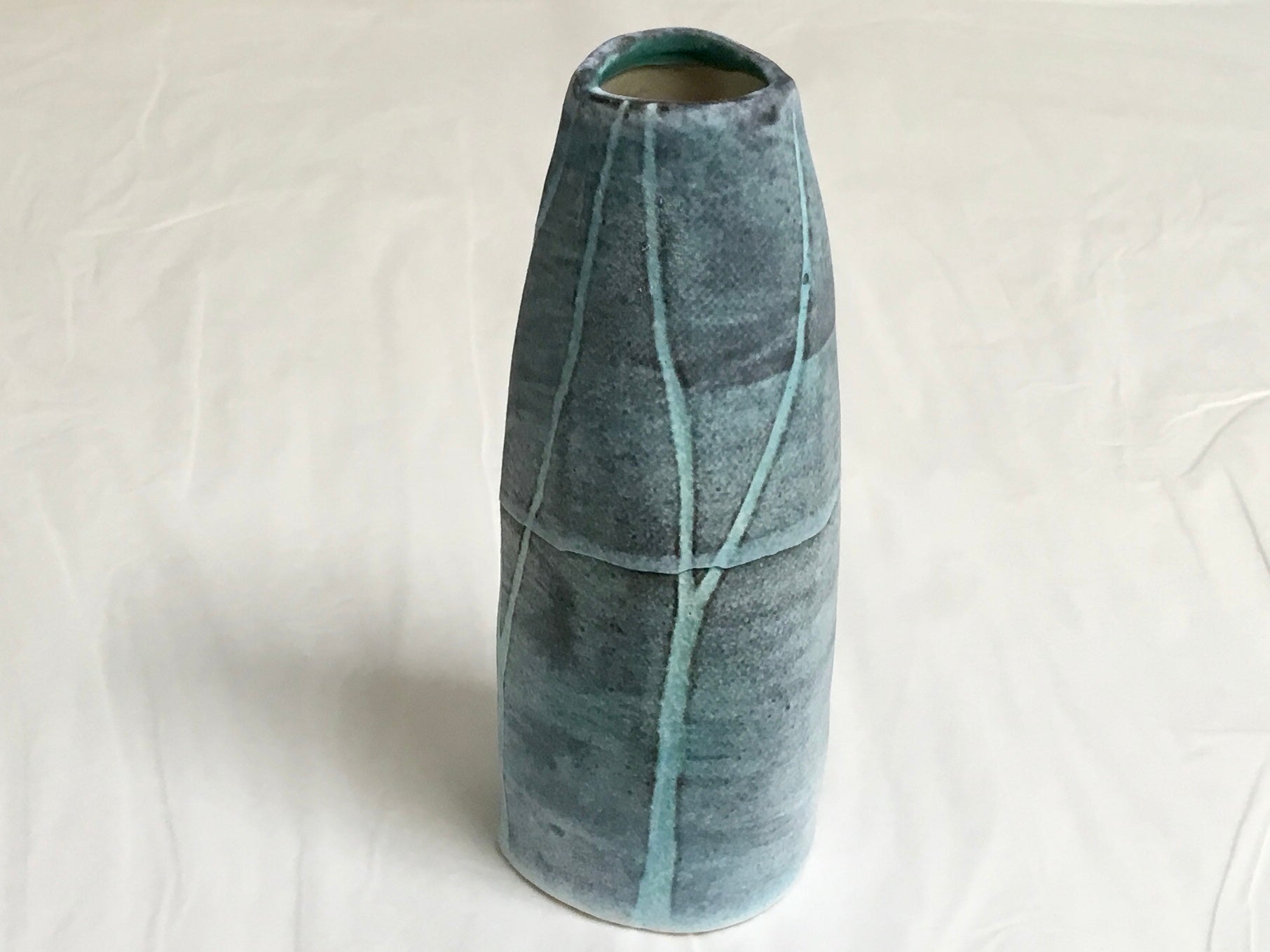 Small Curved Vase - Dark Woodland