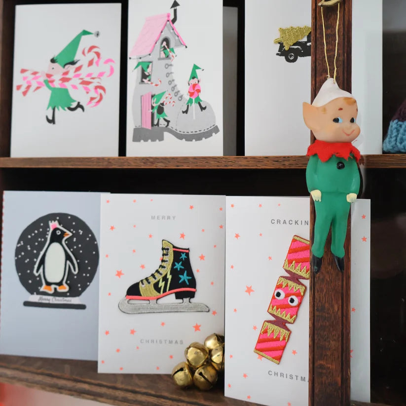 Christmas Card - Elf With Champagne