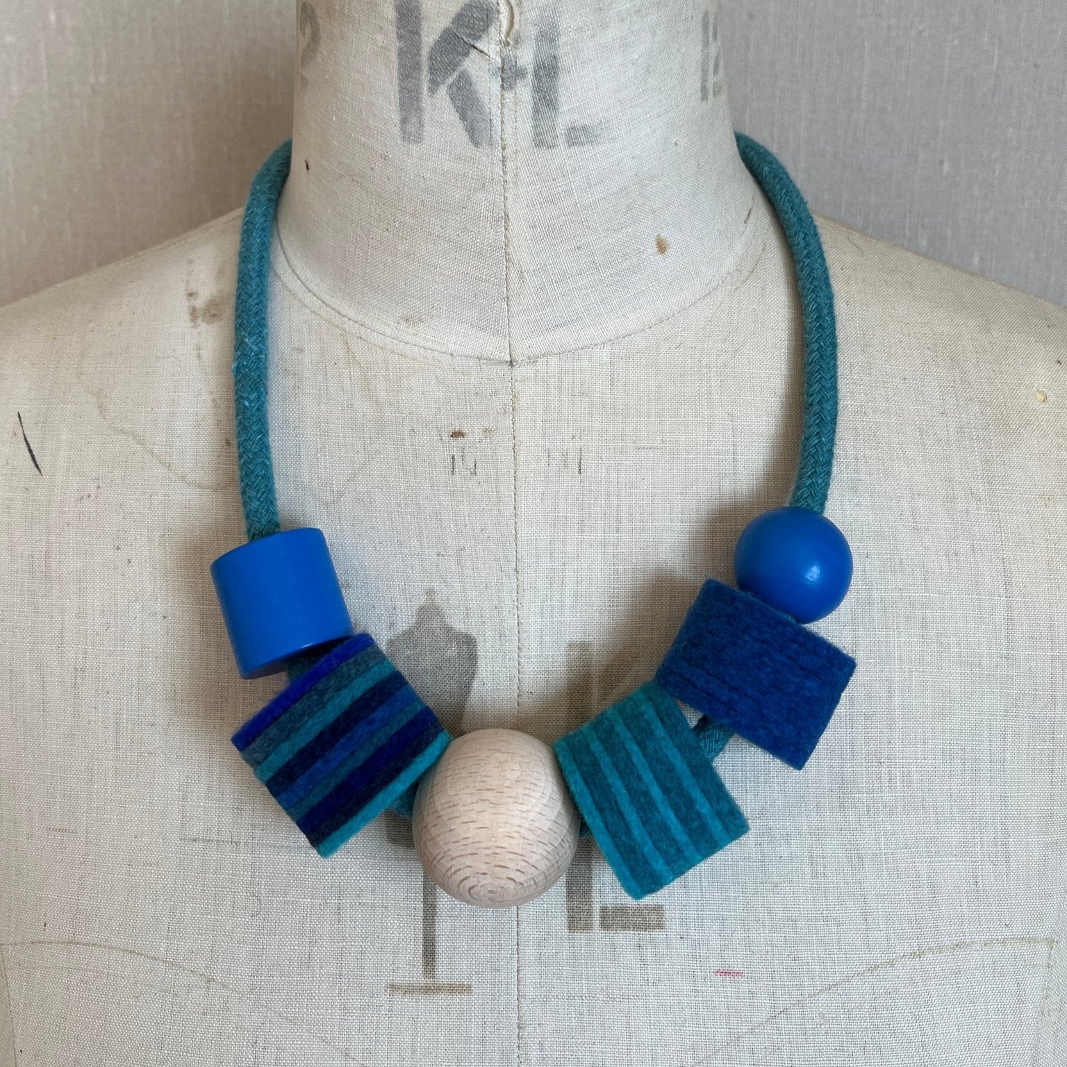 Industrial Felt Wool and Rope Necklace - Iona