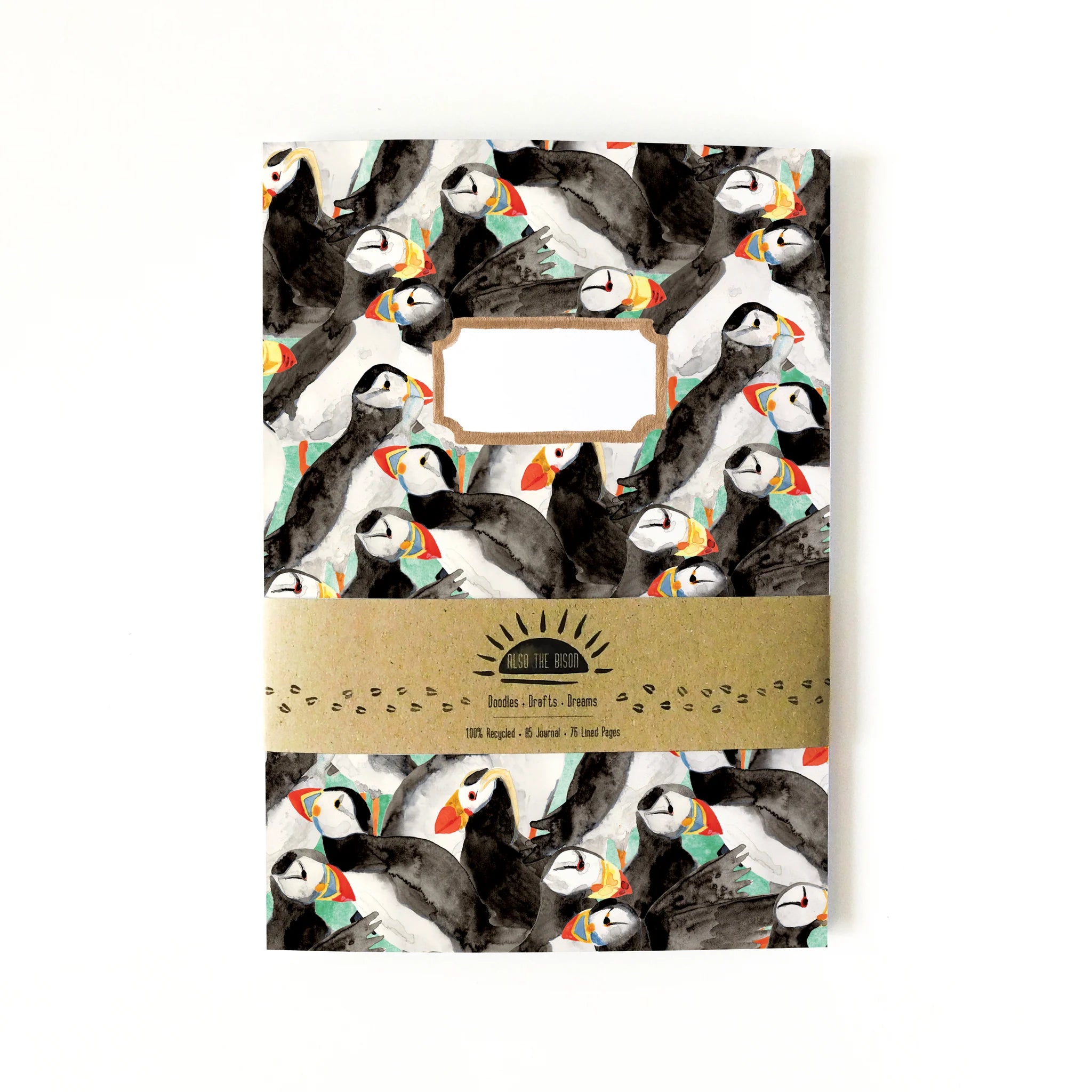 A5 Lined Notebook - Improbability Of Puffins