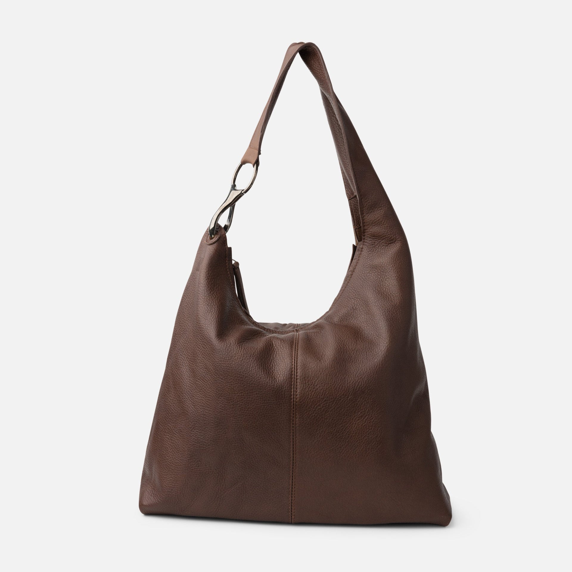 Jackpot Leather Shoulder Bag - Dark Brown