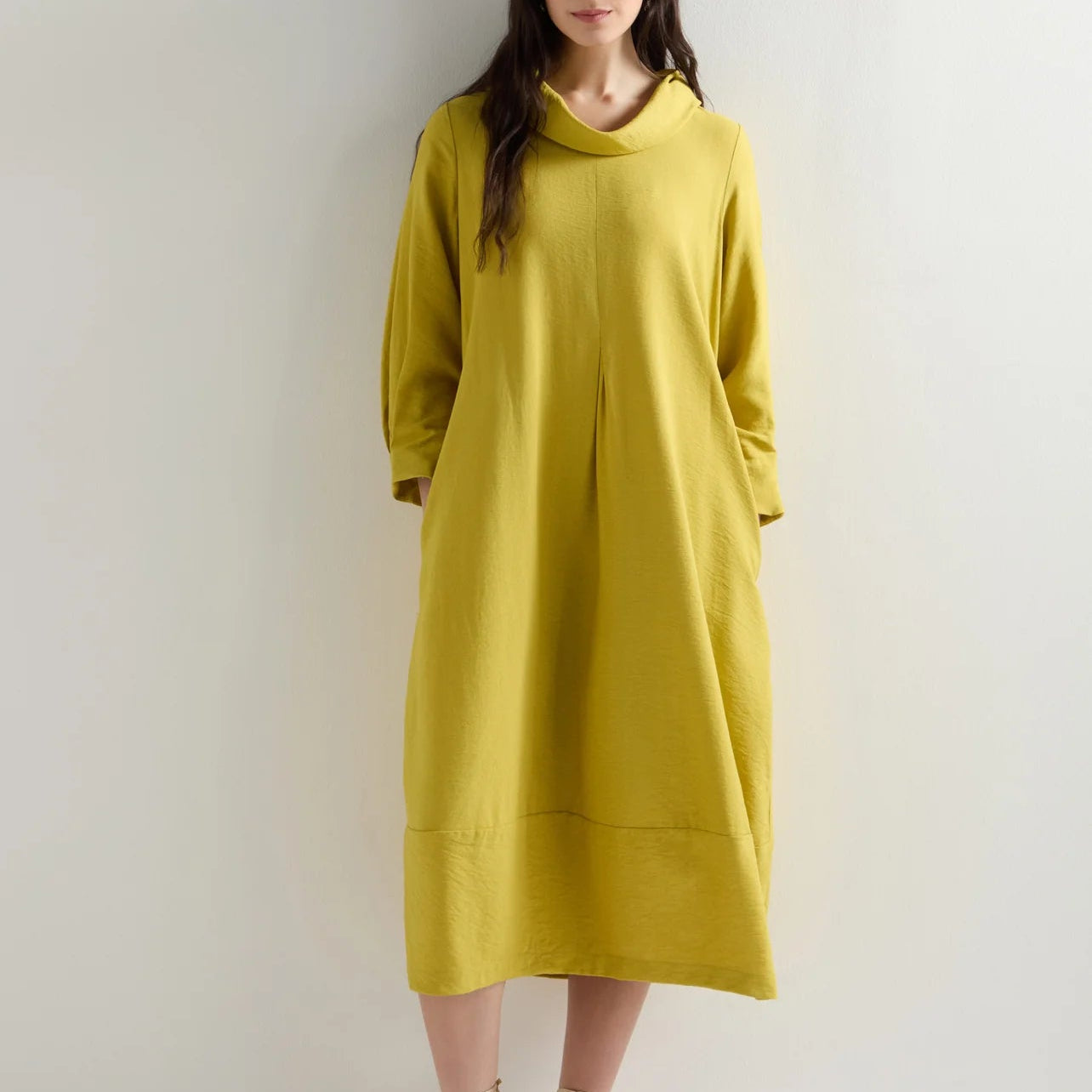Textured Viscose Bubble Dress - Citrus