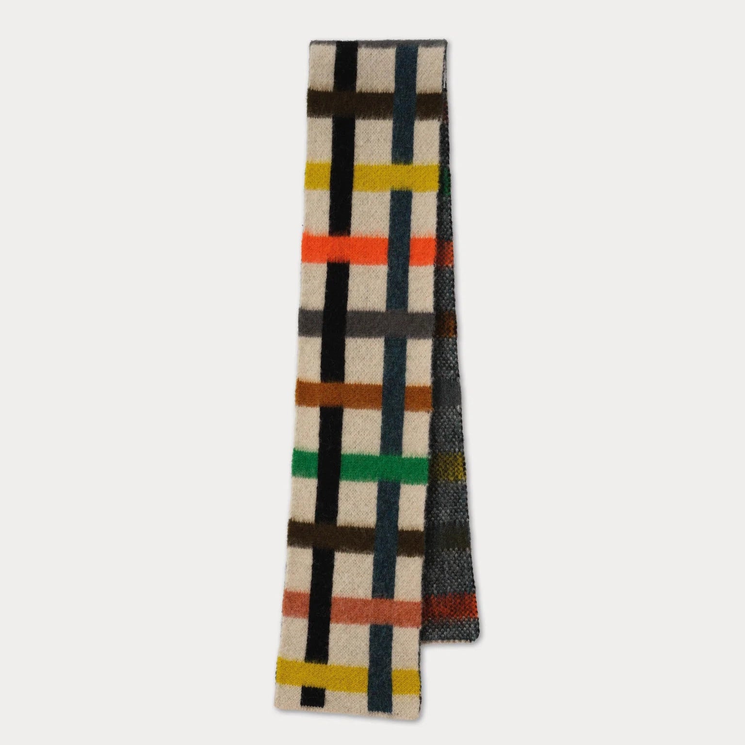 Colorful patterned scarf on a white background