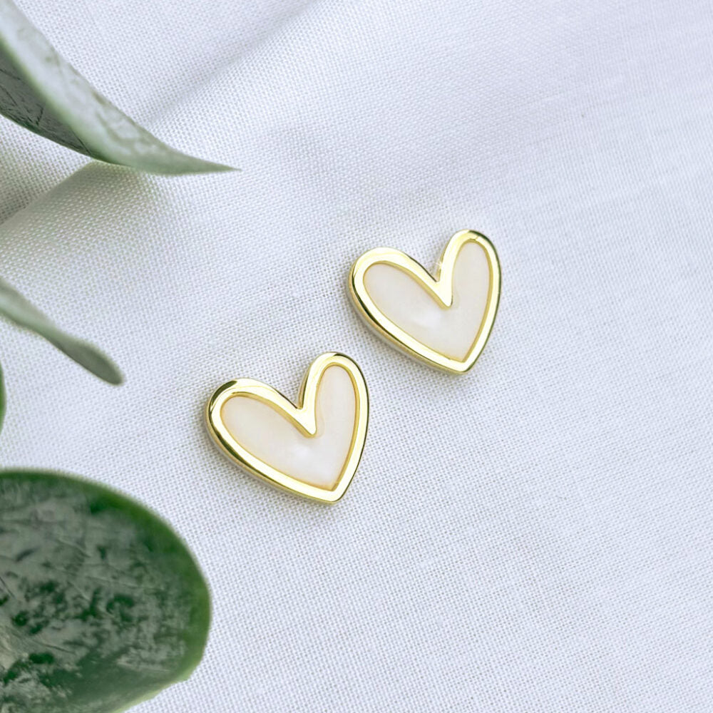 True Love Stud Earrings - Soft White