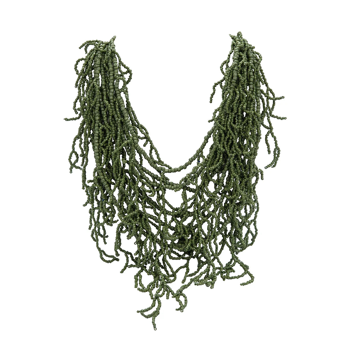 Coral Beaded Necklace - Khaki