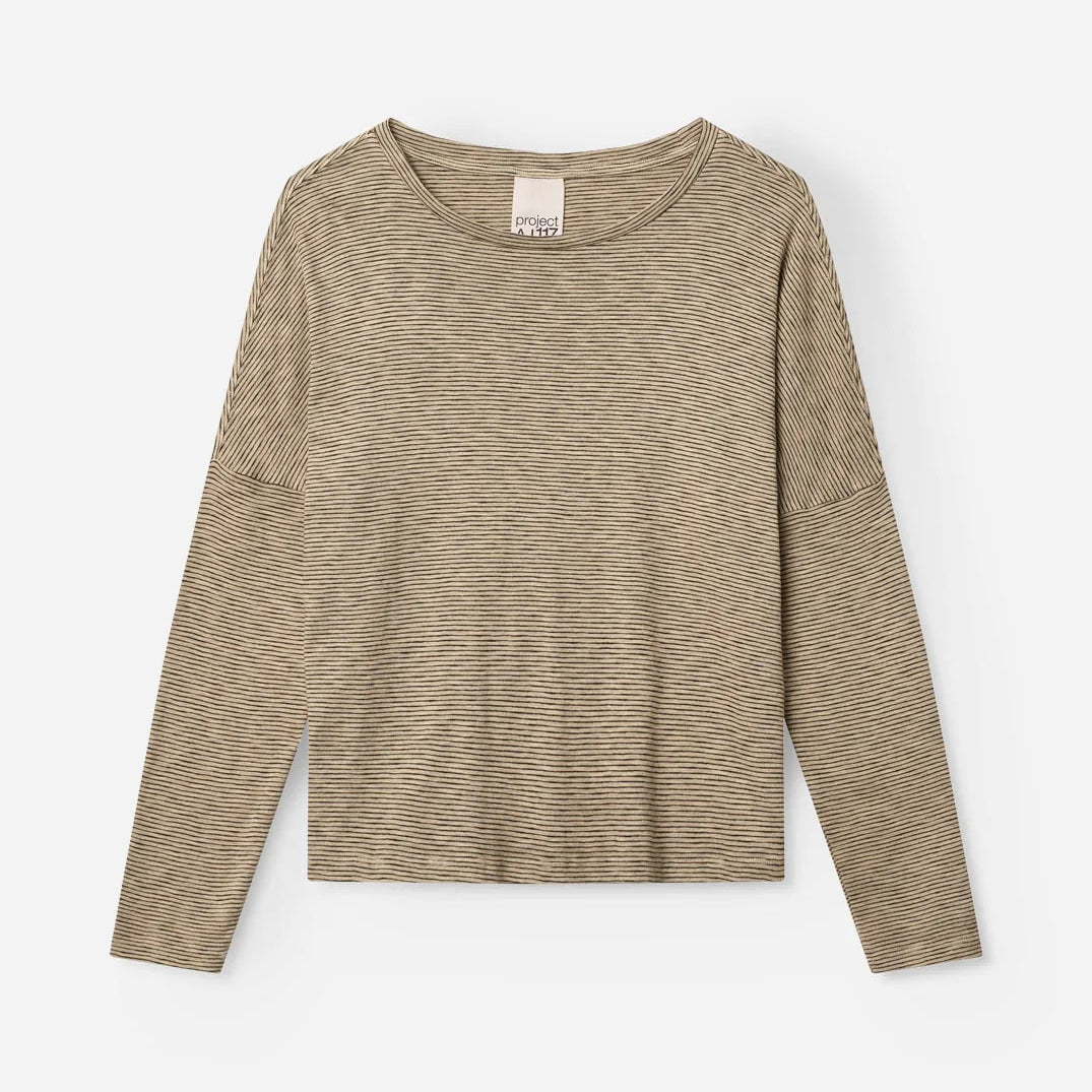 Beige long-sleeve shirt on a white background