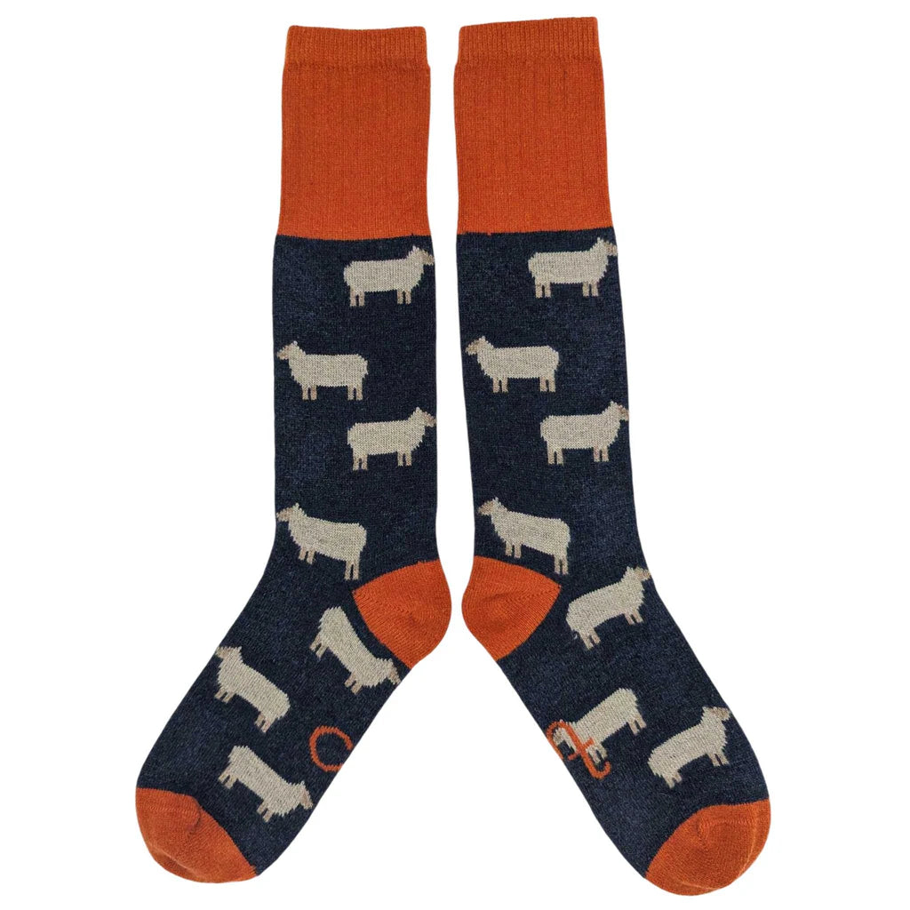 Women's Lambswool Knee Sock - Sheep