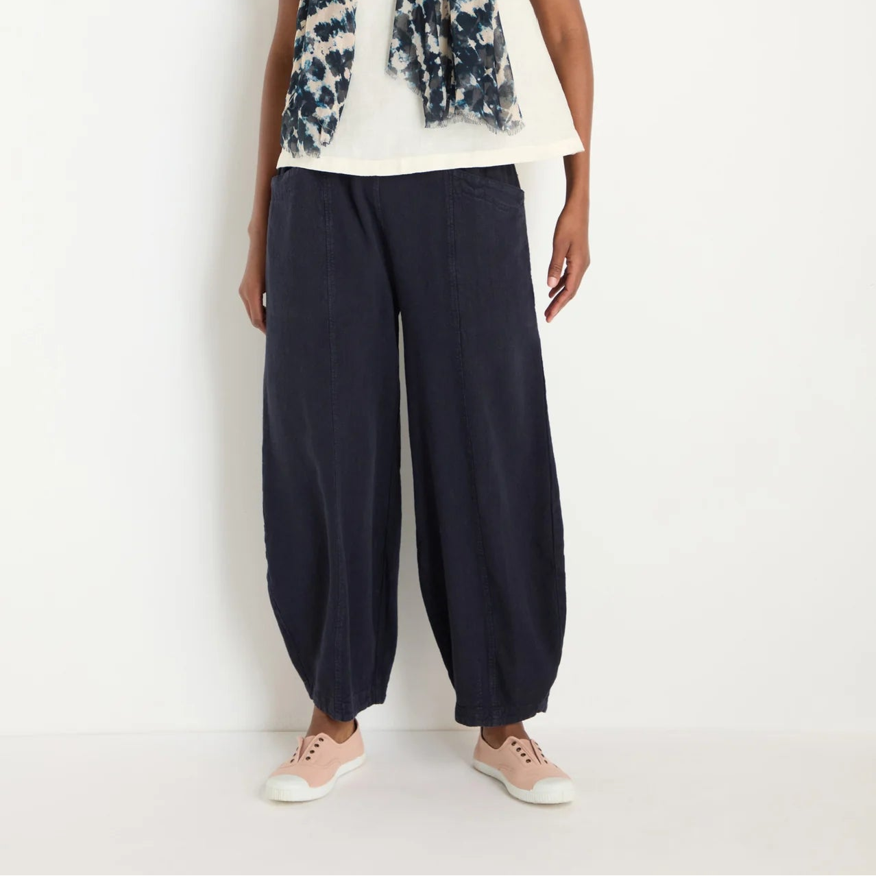 Twisted Linen Bubble Trouser - Night
