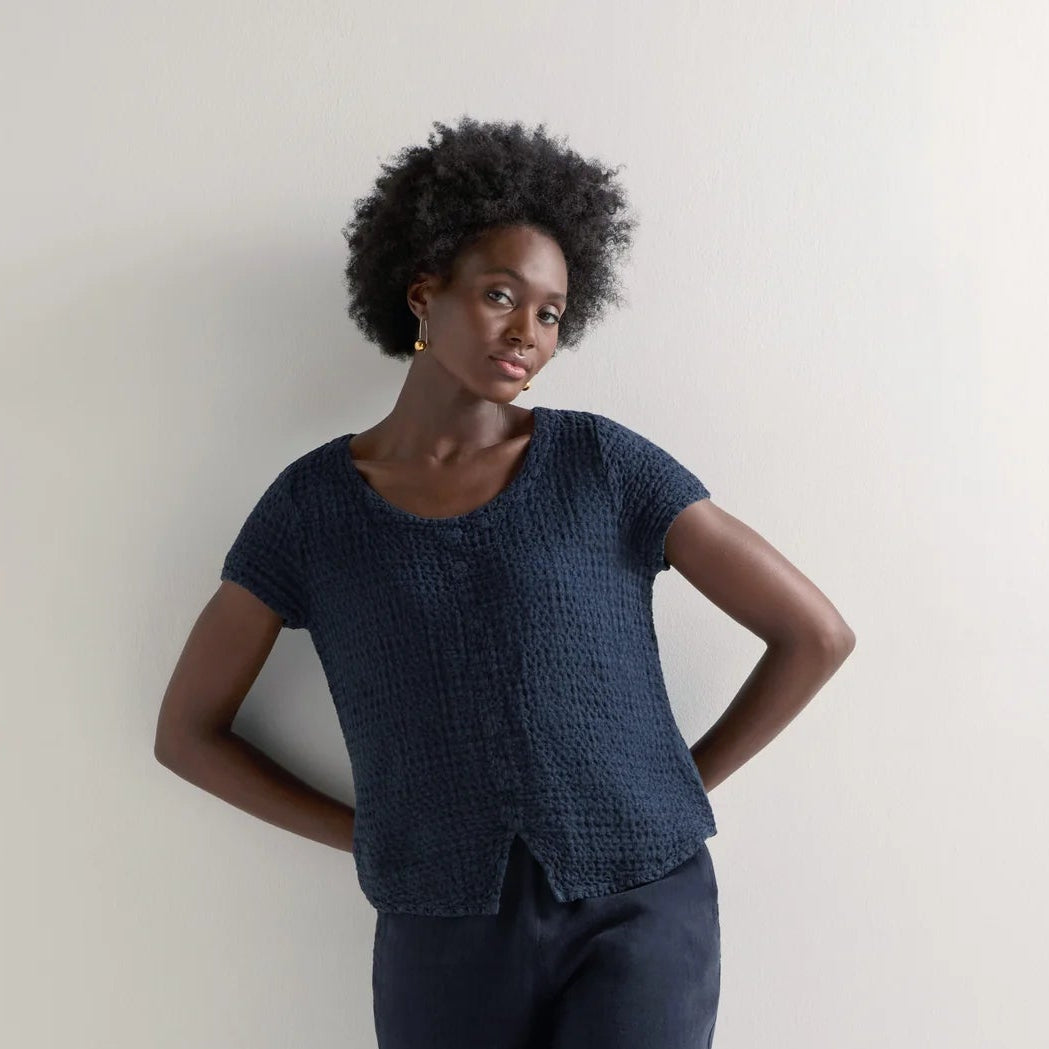 Waffle Linen Top - Night