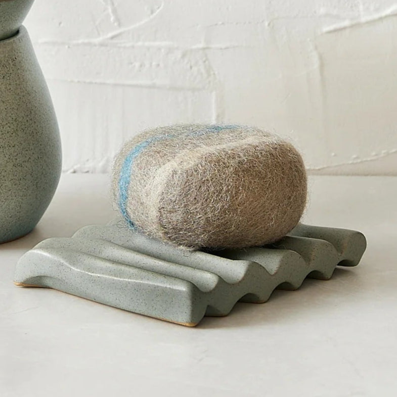 KANKAD Eco Natural Wool Felted Soap Marble Pebble