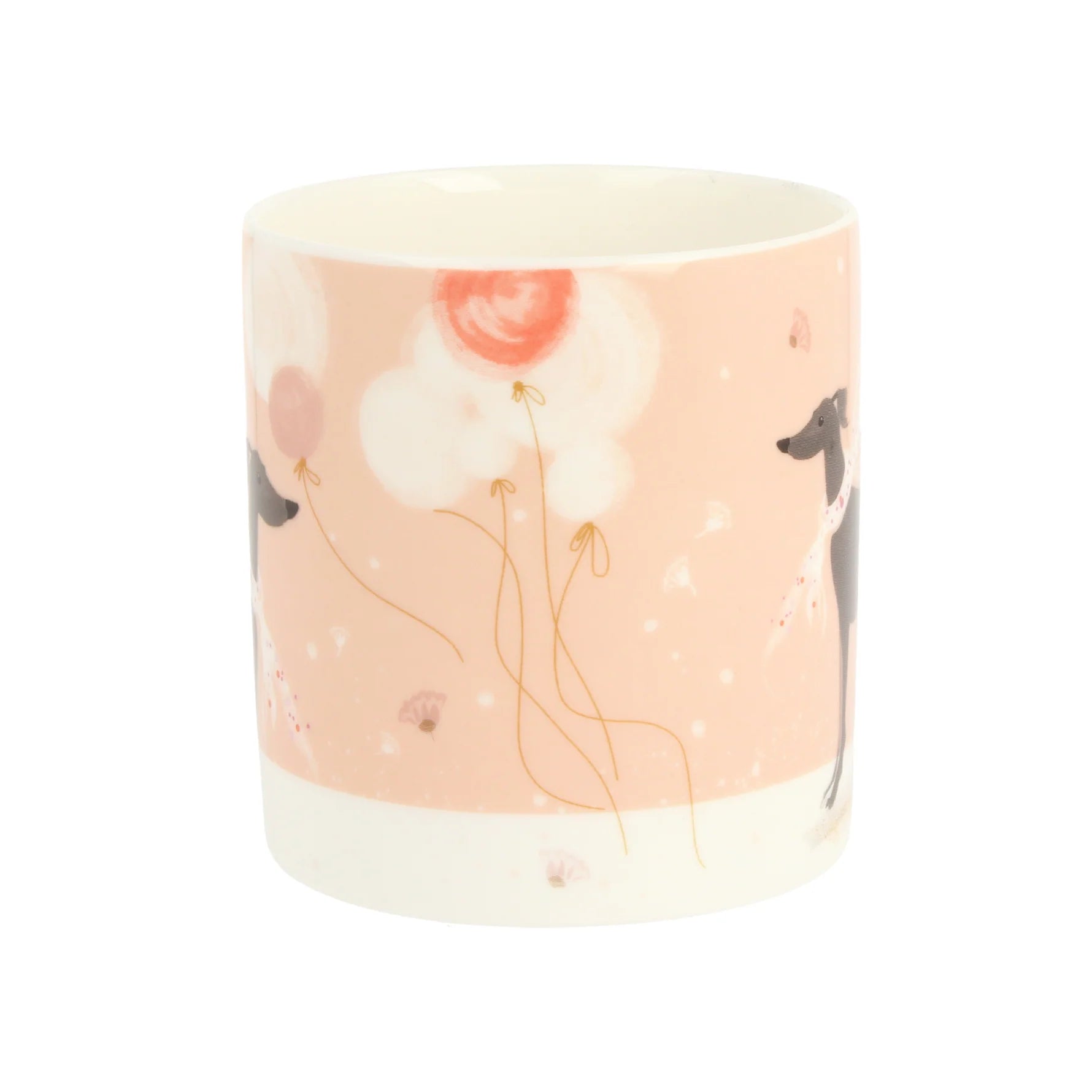 Candle with floral design on a white background