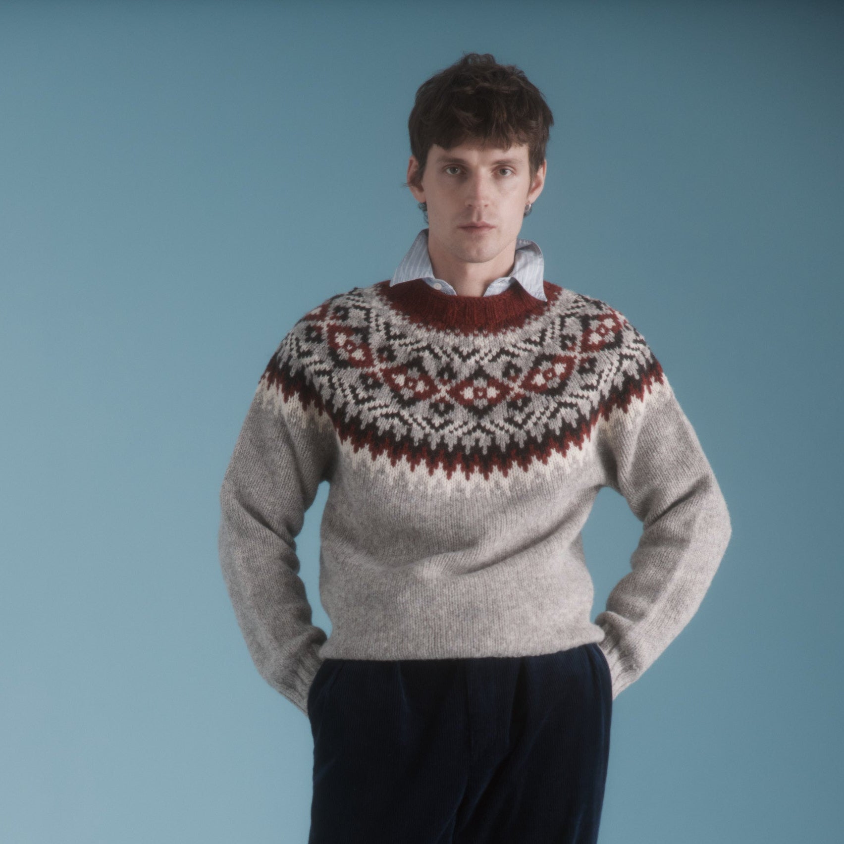 Men's Heritage Crew Neck Jumper - Wensleydale