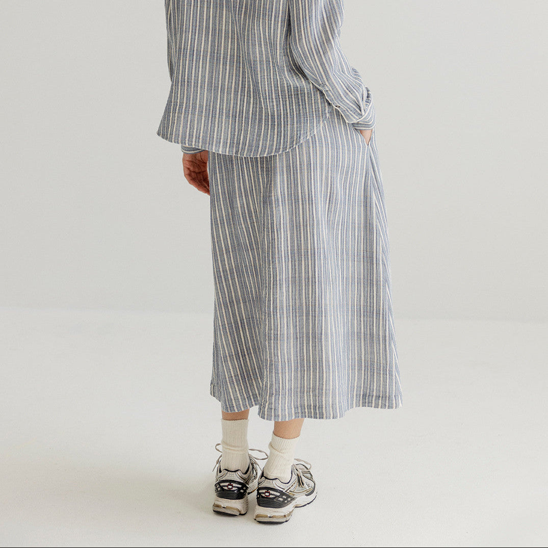 Maggie Skirt - Indigo Stripe