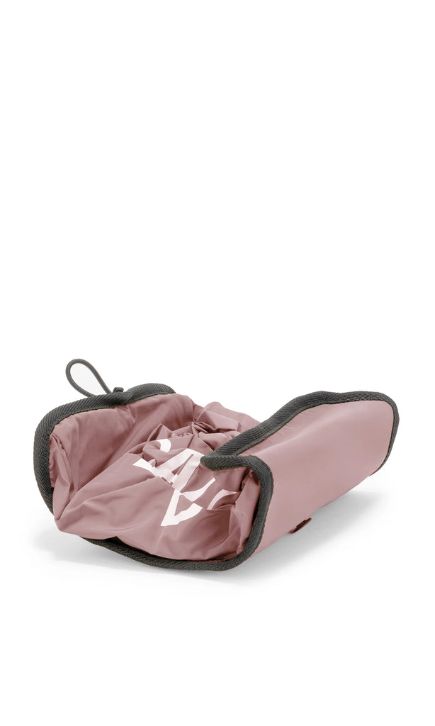 Ecoalf pink and gray reusable pouch folded on a white background. Features a white logo on the front.