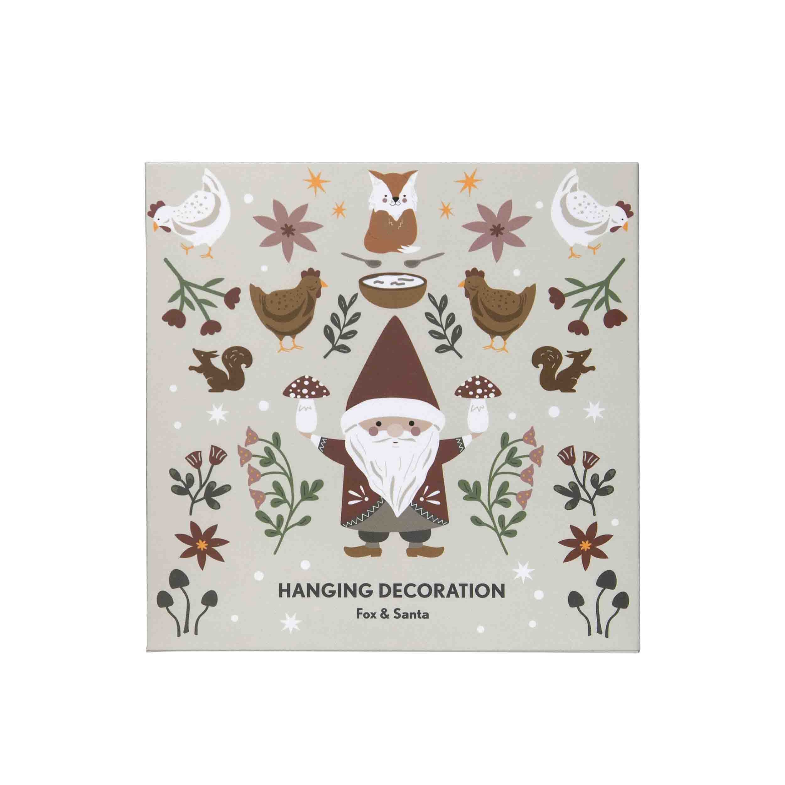 Hanging Decoration - Fox & Santa