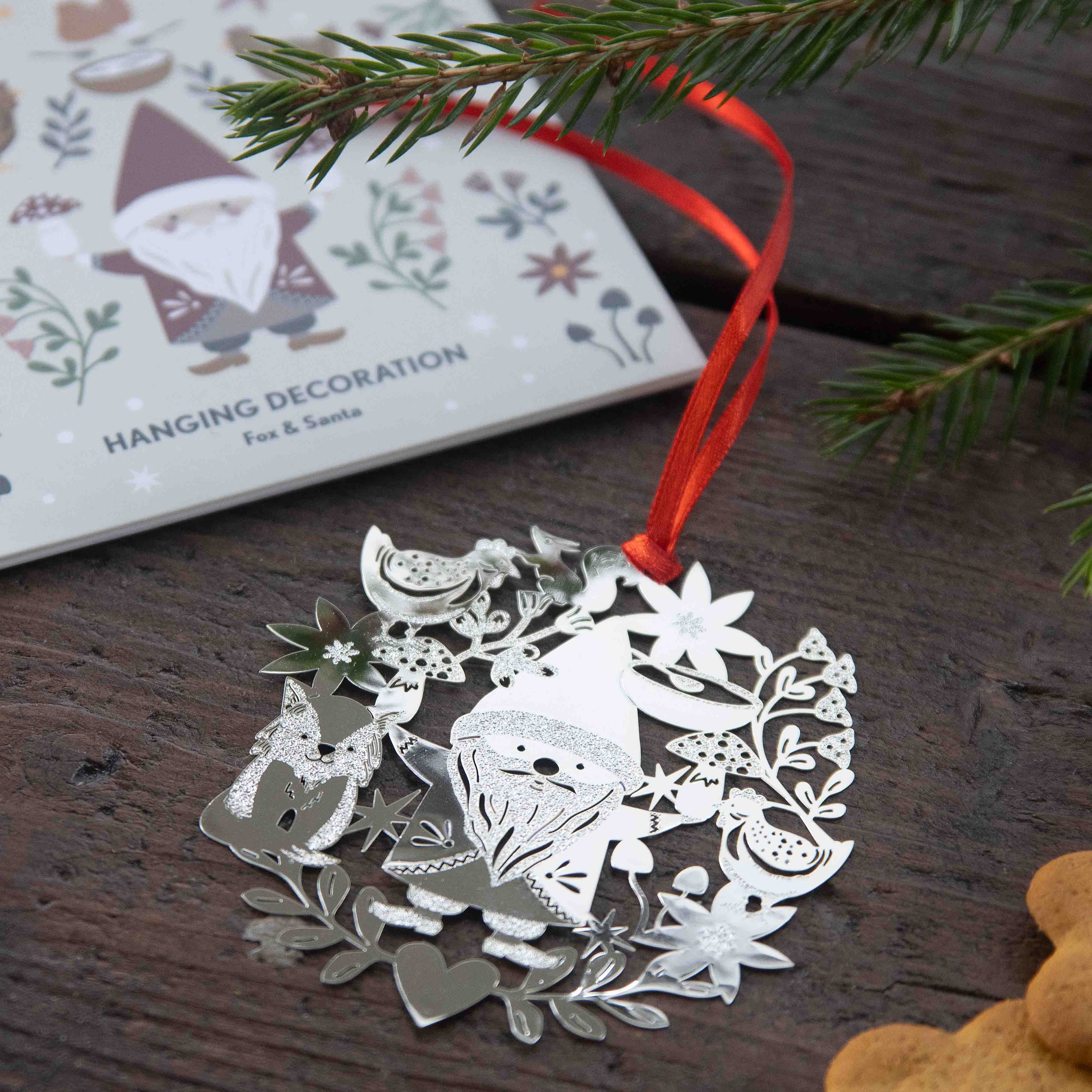Hanging Decoration - Fox & Santa