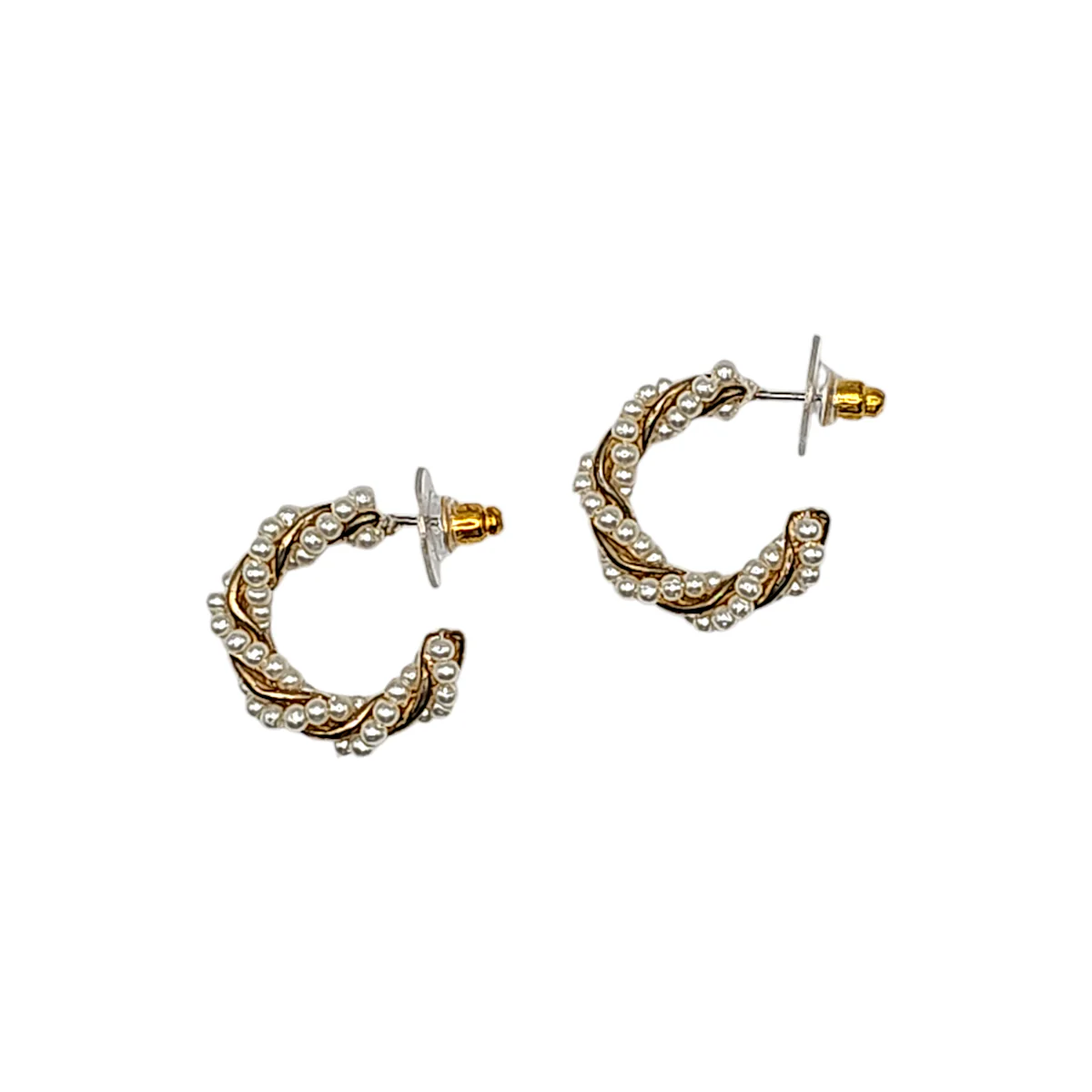 Mini Pearl Wrap Hoop Earrings