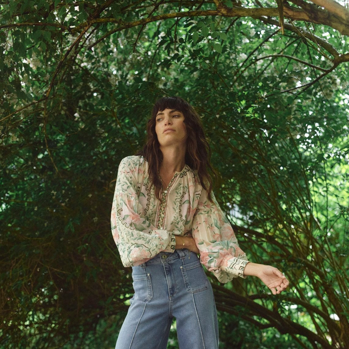 Wylde Orchid Blouse - Turf Green