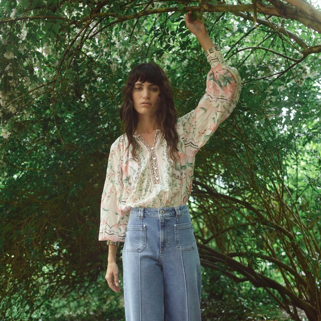 Wylde Orchid Blouse - Turf Green