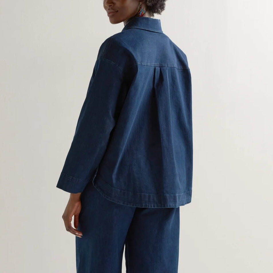 Stretch Denim Shirt Jacket