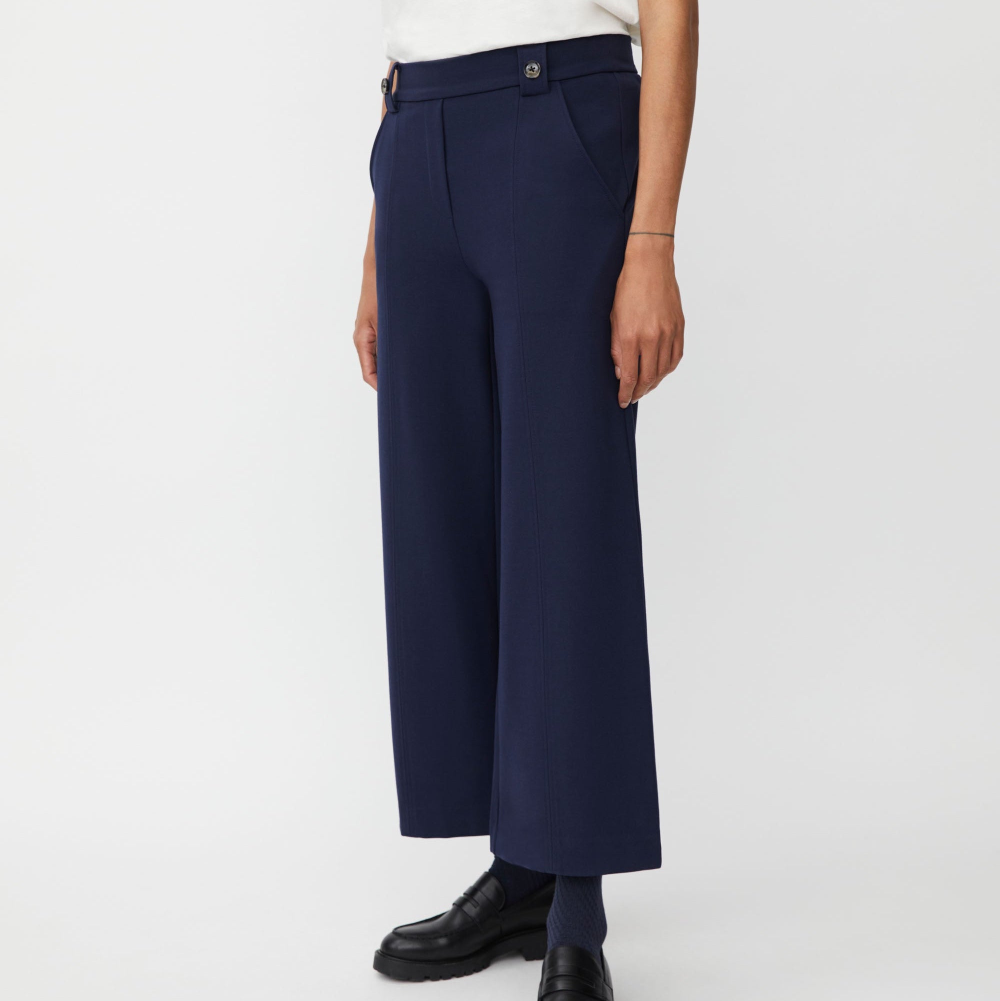 Paxora Wide Leg Trousers - Navy