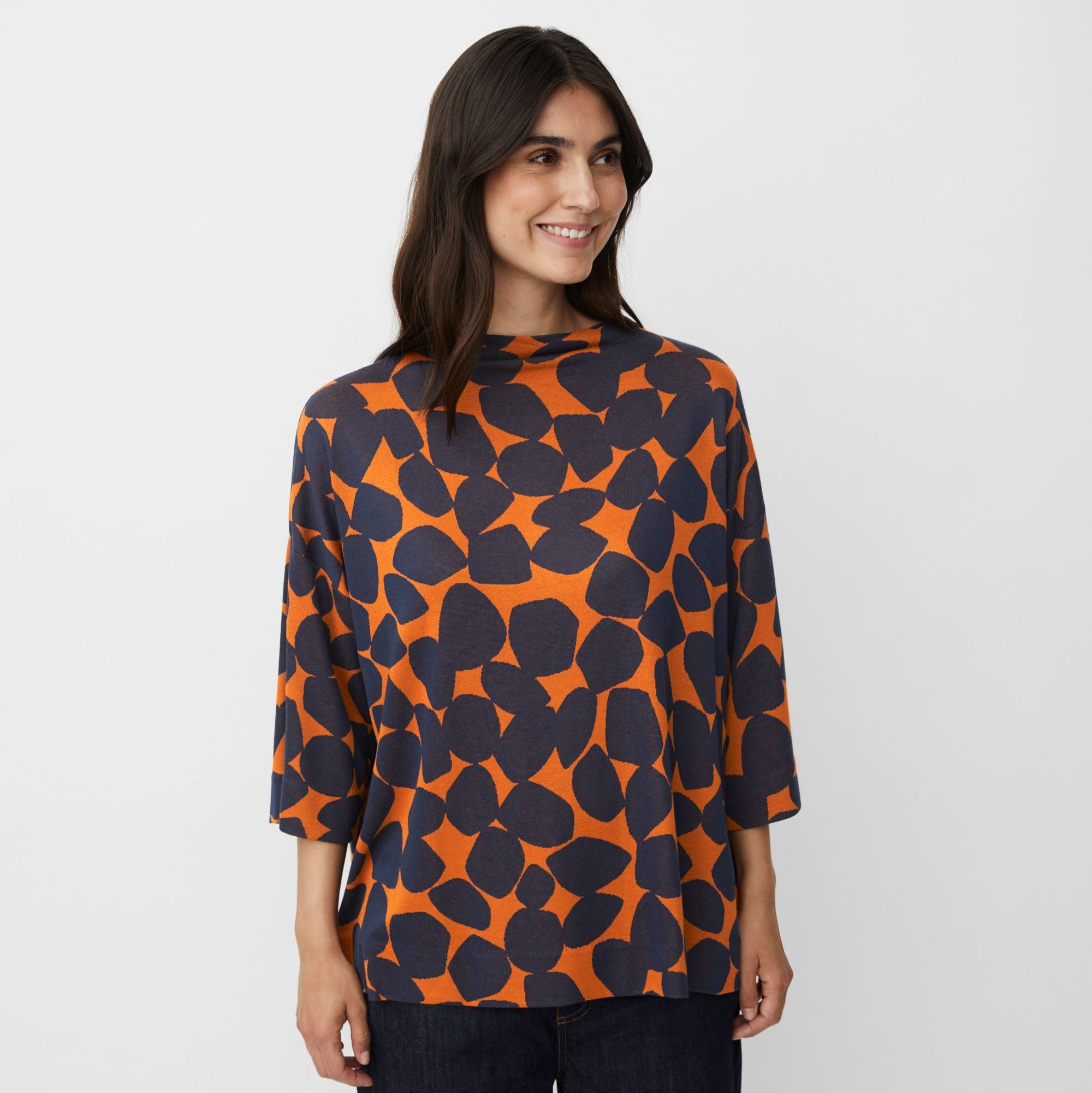 Dovira Patterned Top - Autumnal Print