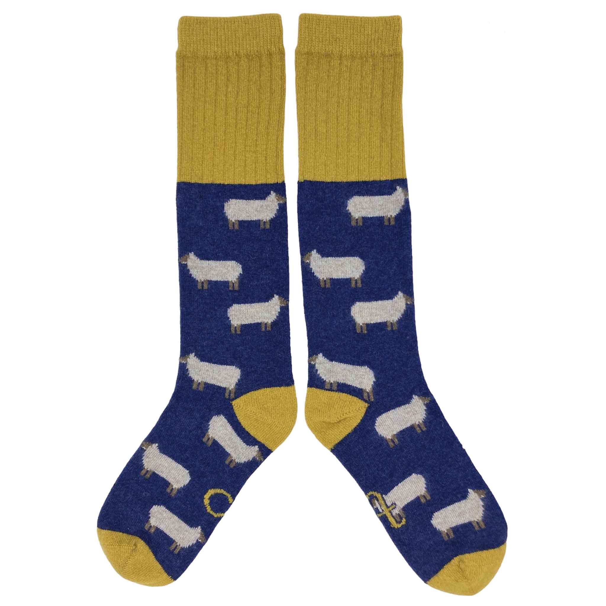 Women's Lambswool Knee Sock - Sheep