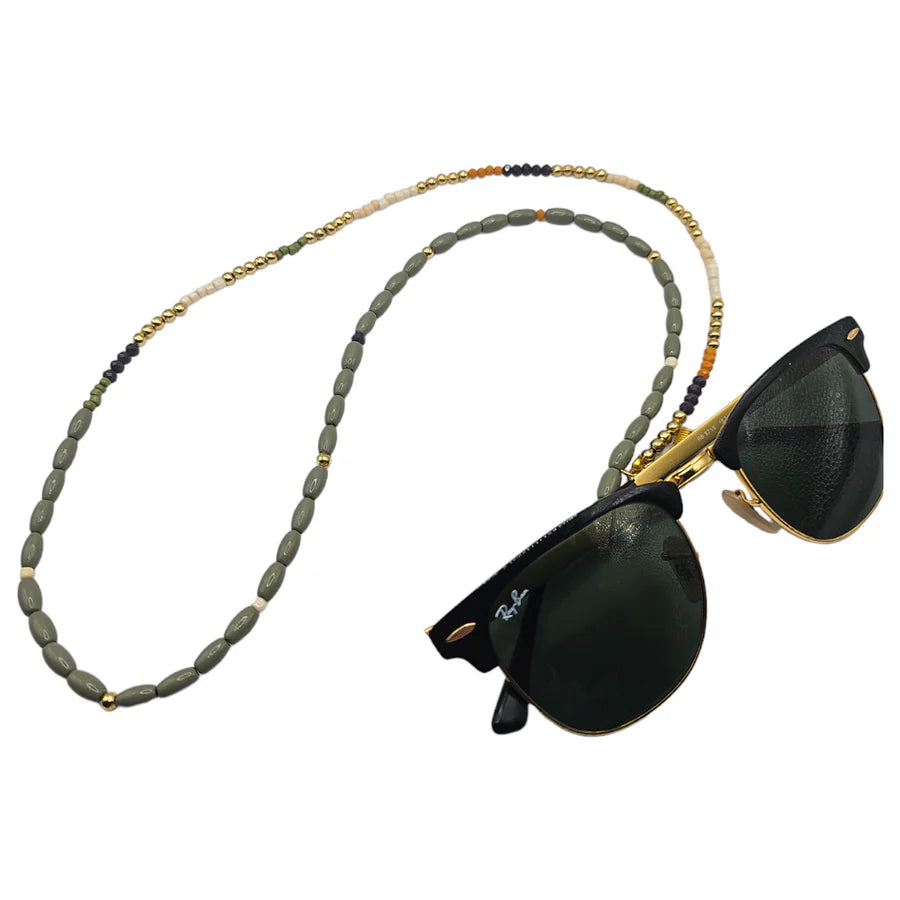 Beaded Glasses Chain - Sage, Purple & Peach