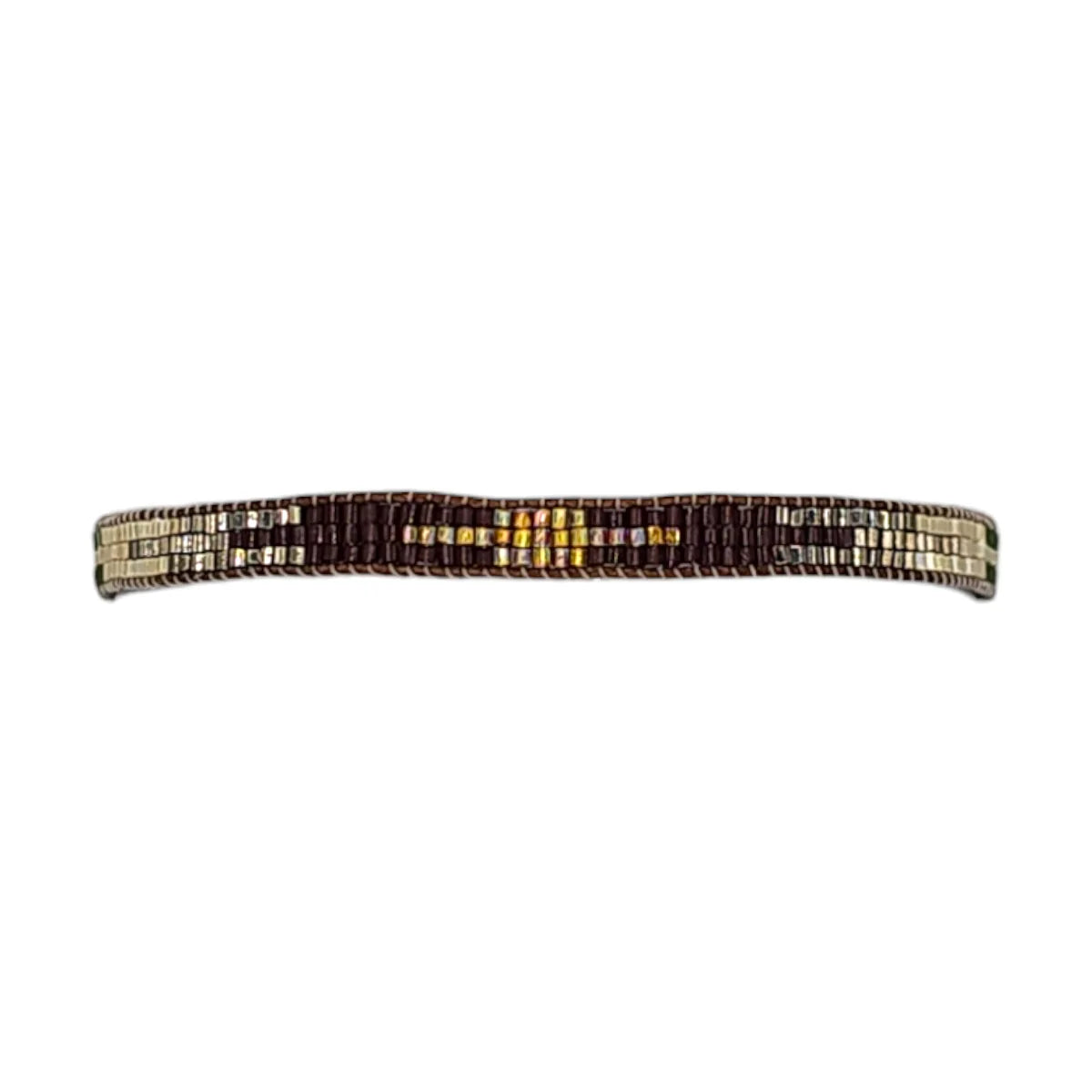 Beaded Bar Bracelet - Khaki Mix