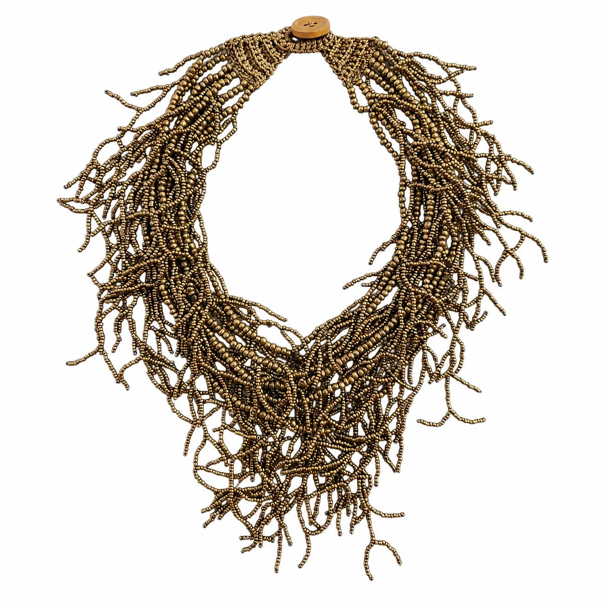 Coral Beaded Necklace - Bronze
