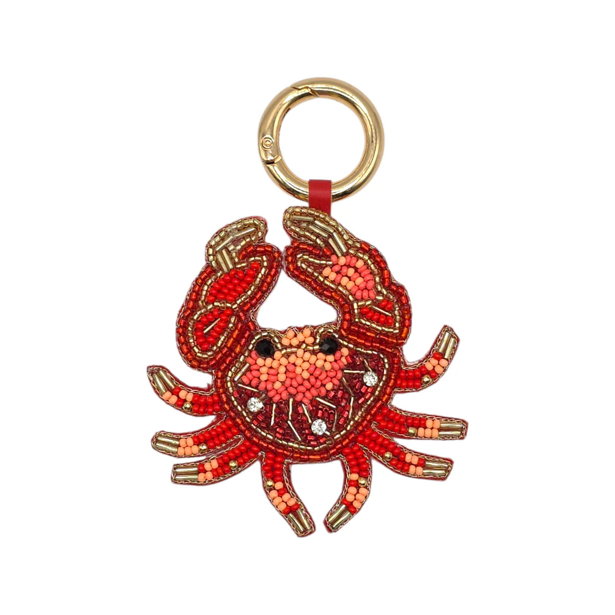 Beaded Bag Charm - Crab