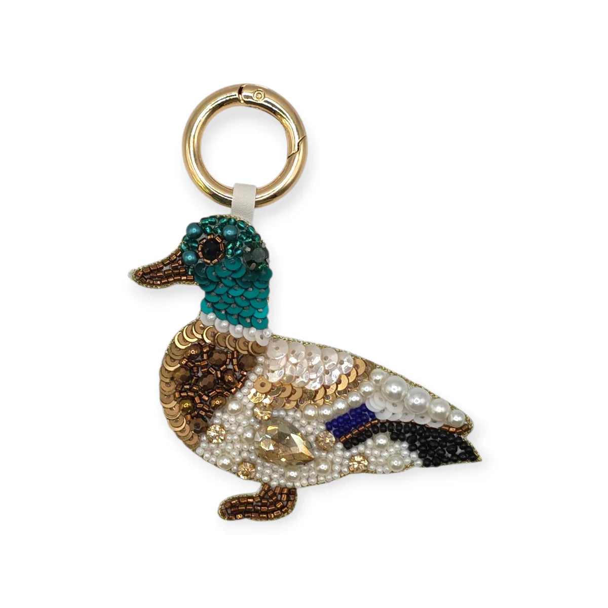 Beaded Bag Charm - Mallard Duck