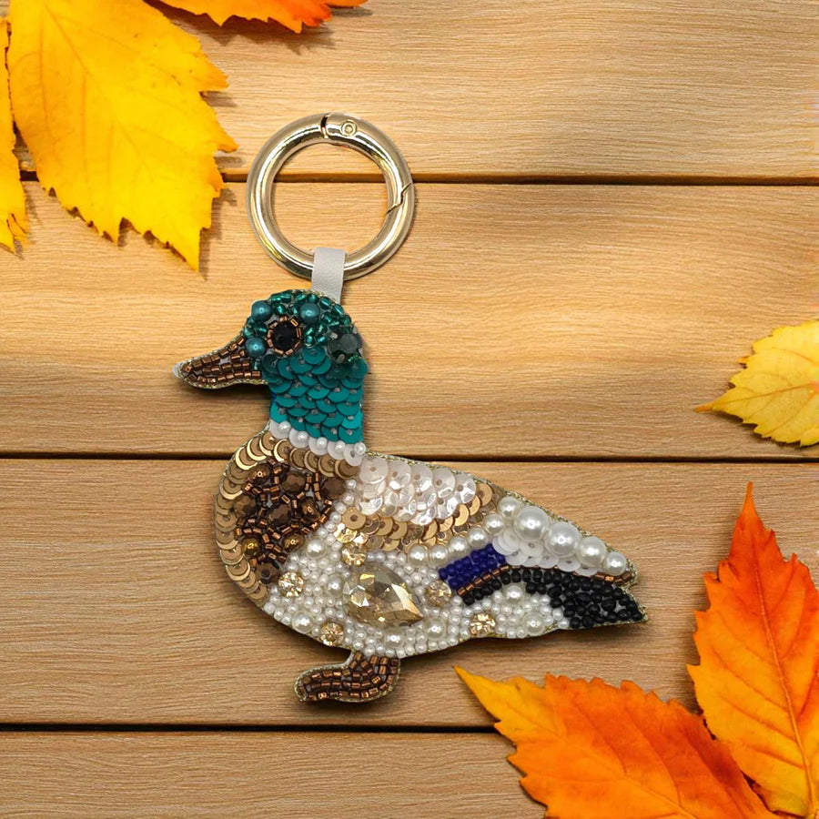 Beaded Bag Charm - Mallard Duck