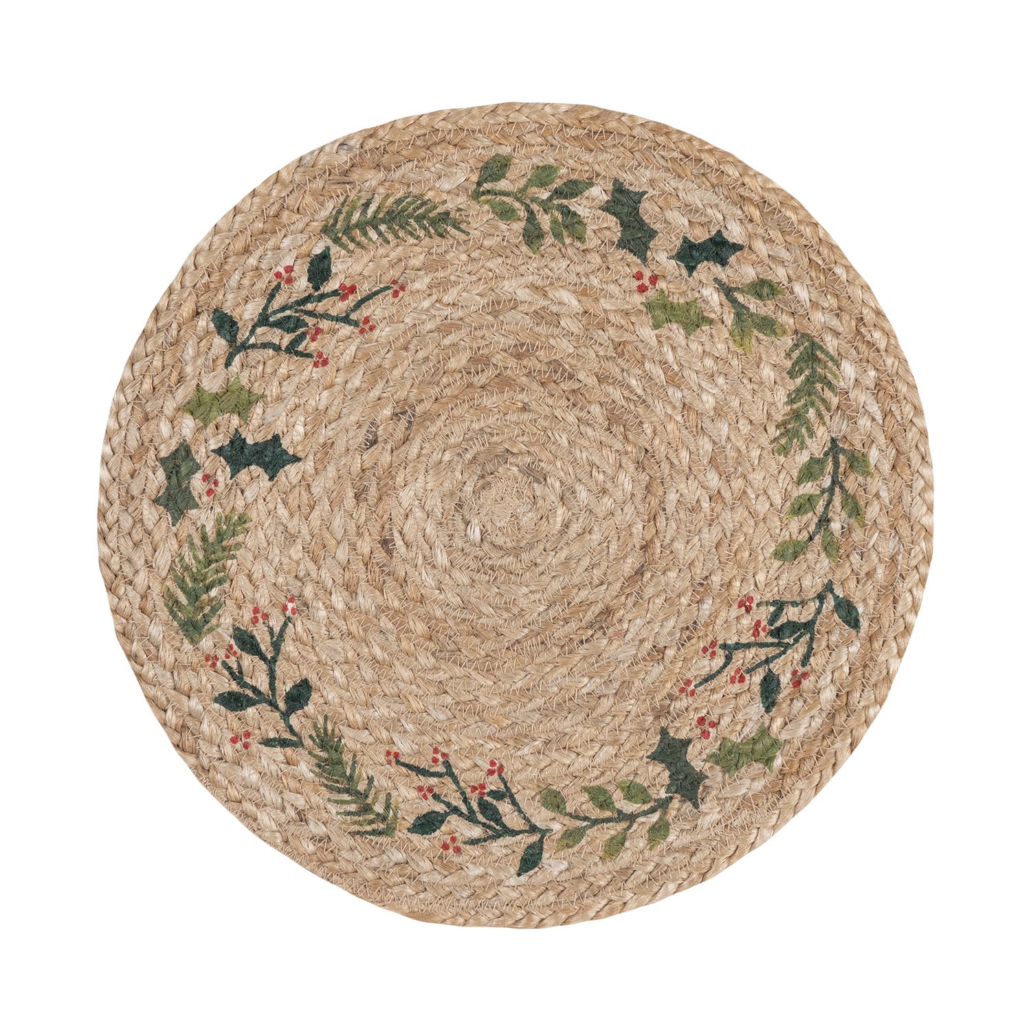 Natural Christmas Placemats - 31cm diameter - Set of 6