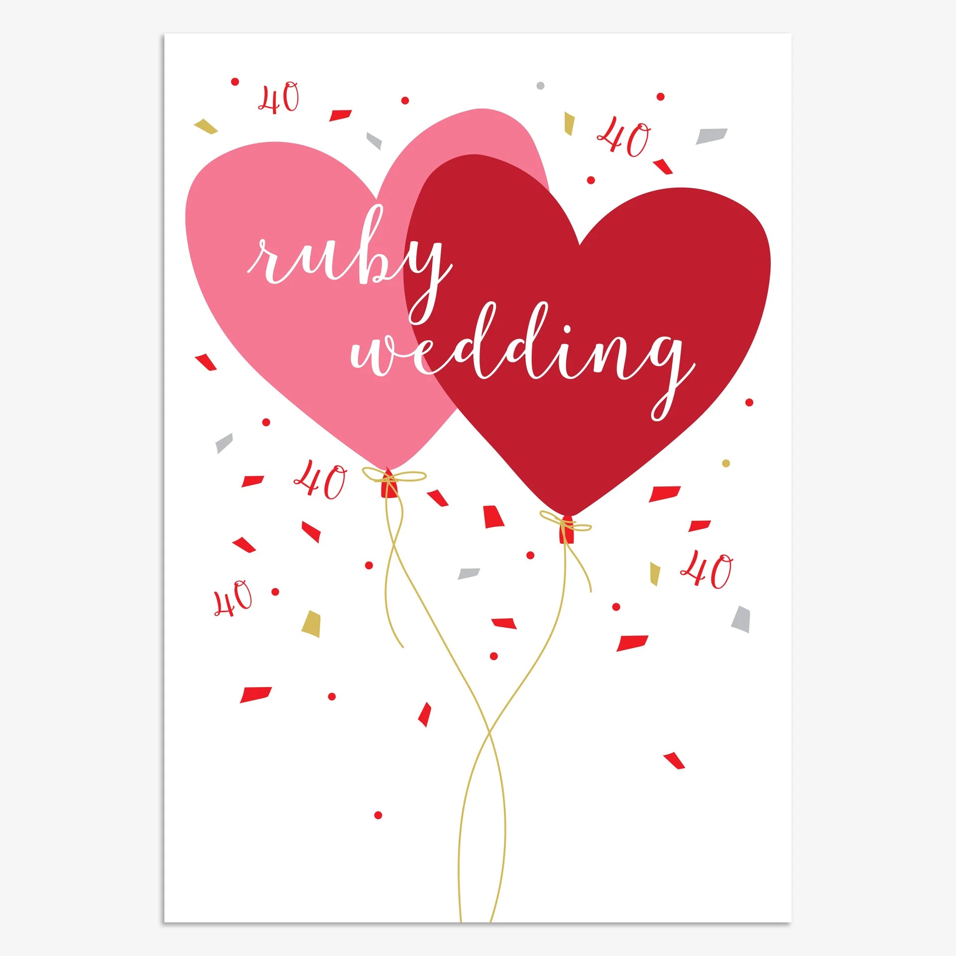 Greeting Card - Ruby Wedding Balloons