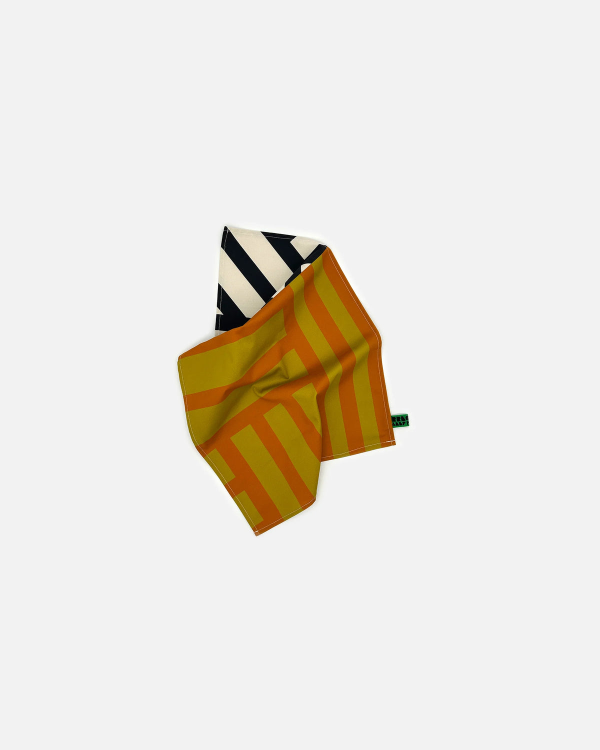 Colorful striped fabric on a white background