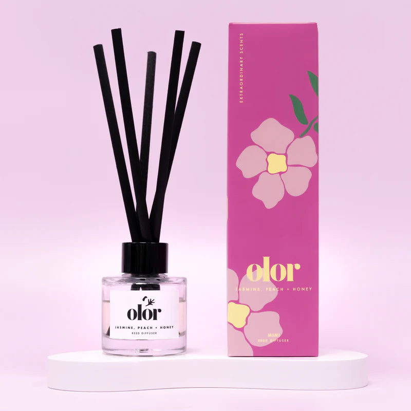 Mini Reed Diffuser - Jasmine, Peach + Honey