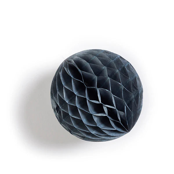Dark gray honeycomb paper ball decoration.