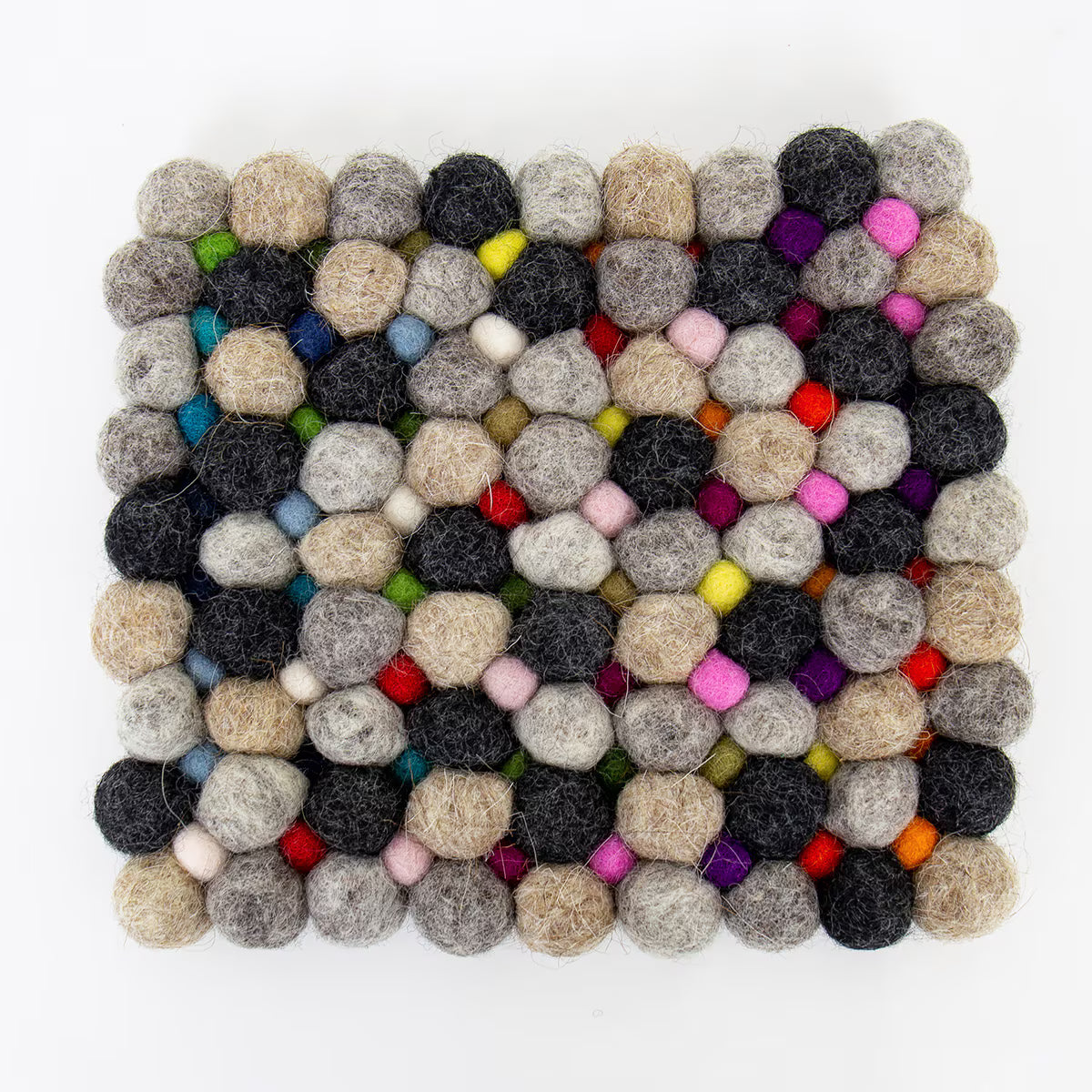 Wool felt ball trivet 