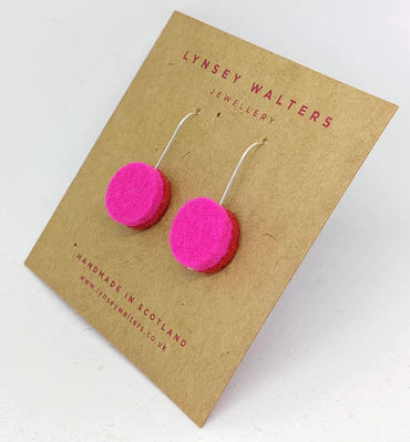 Drop Dot Earrings - Pink