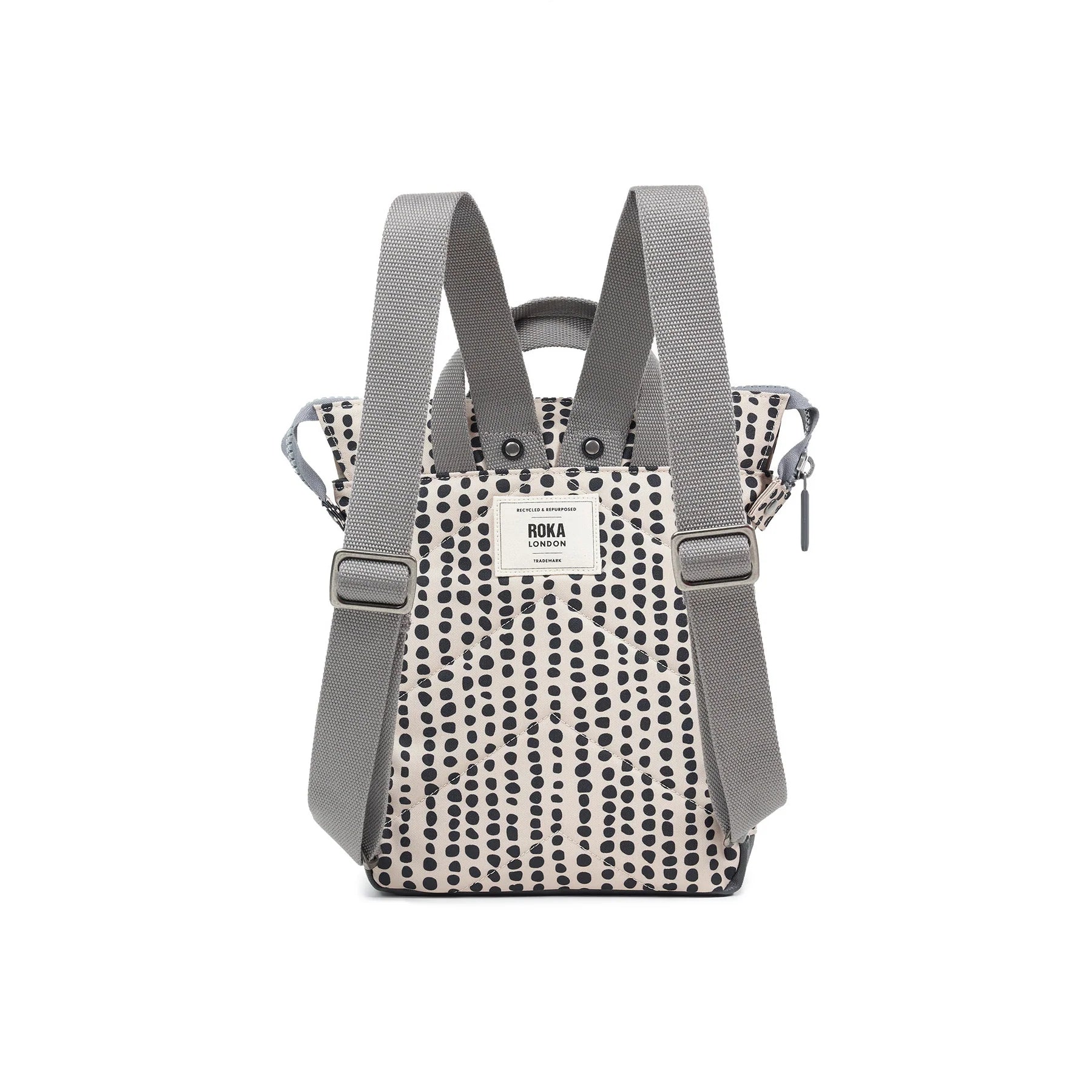 Bantry B Small Recycled Canvas Backpack - Linear Dots
