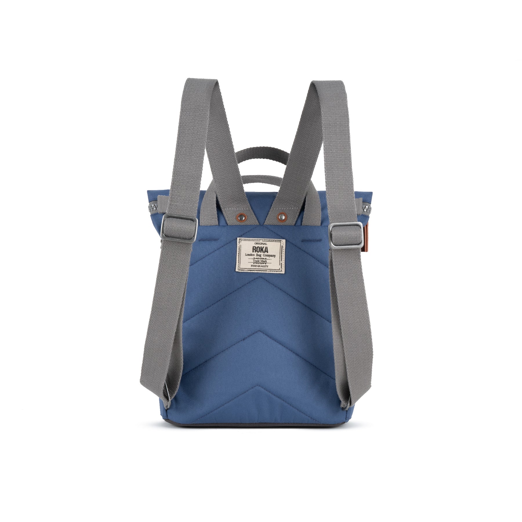 Finchley A Medium Recycled Canvas Backpack - Burnt Blue