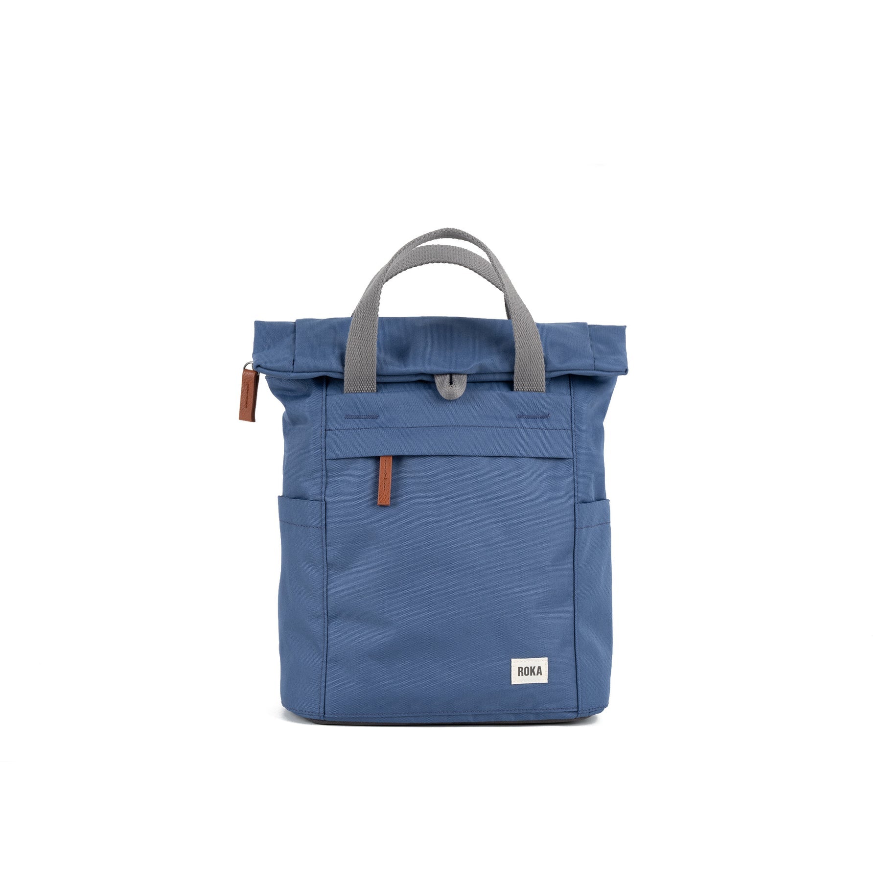 Finchley A Medium Recycled Canvas Backpack - Burnt Blue