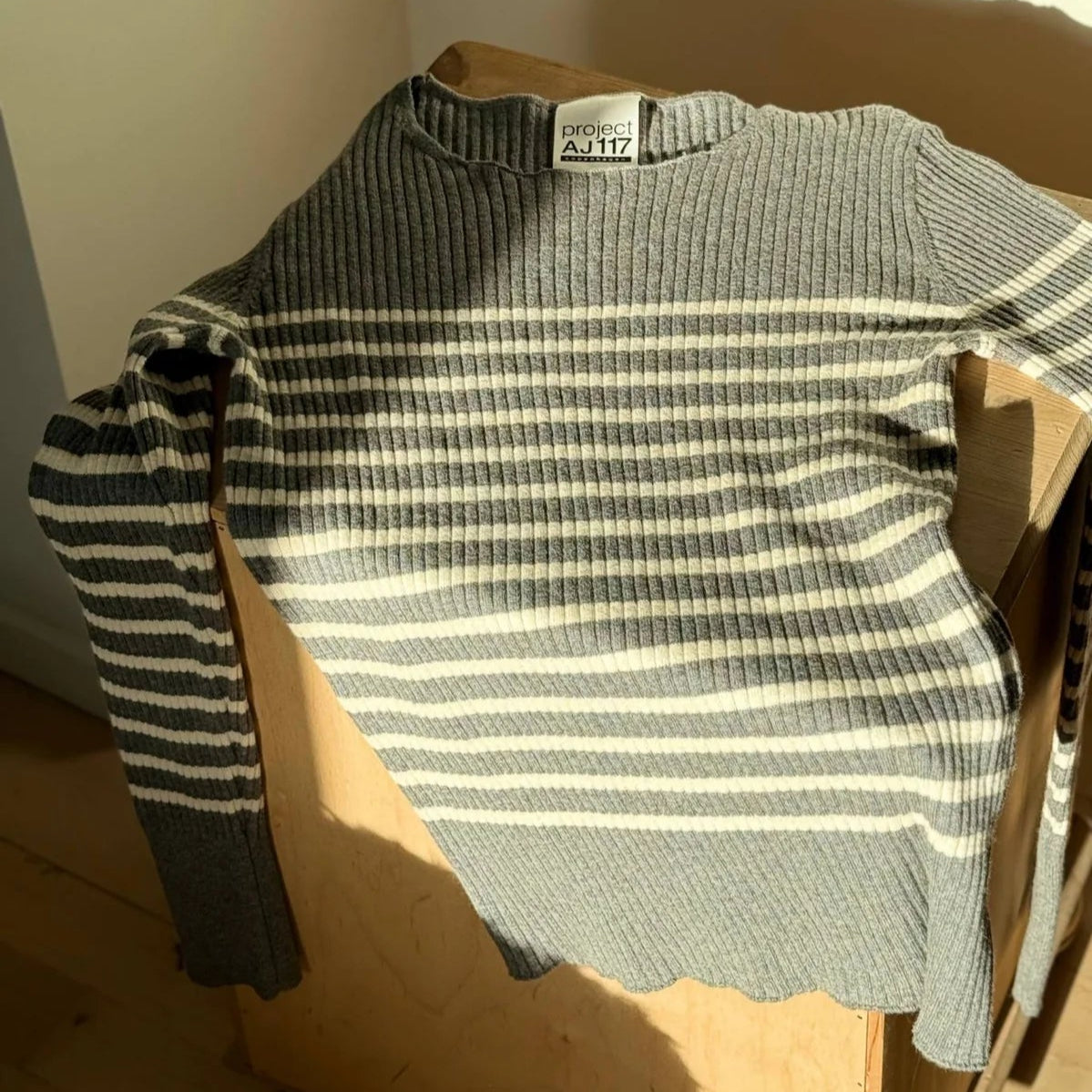 Sabra Stripe Long Sleeved Top - Grey & Chalk