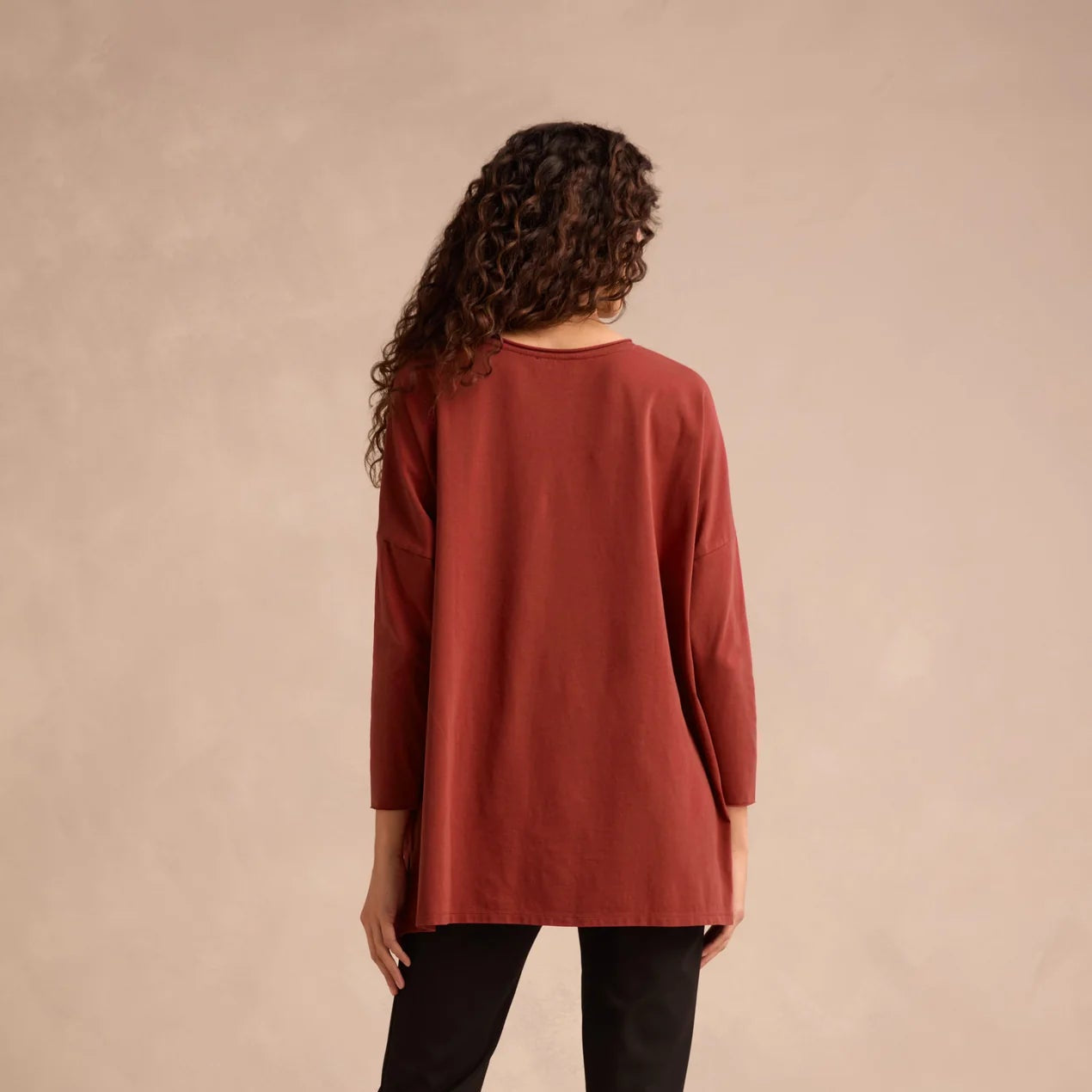 Cotton Jersey Relaxed Top - Conker